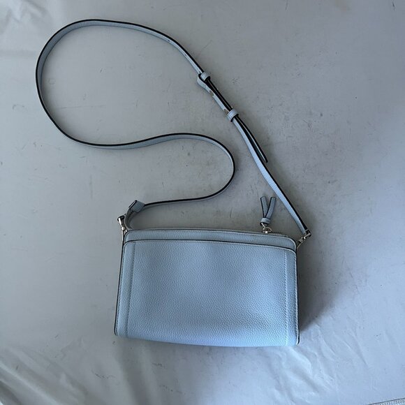 Kate Spade Watercolor Blue Knott Pebbled Leather Crossbody Bag - Picture 2 of 13